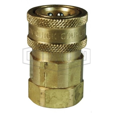 Dixon V/Snap-Tite H/IH Valved Hydraulic Interchange Coupler, 3/8 in x 3/8-18 Nominal, Brass Body/Buna-N Se 3VF3-B